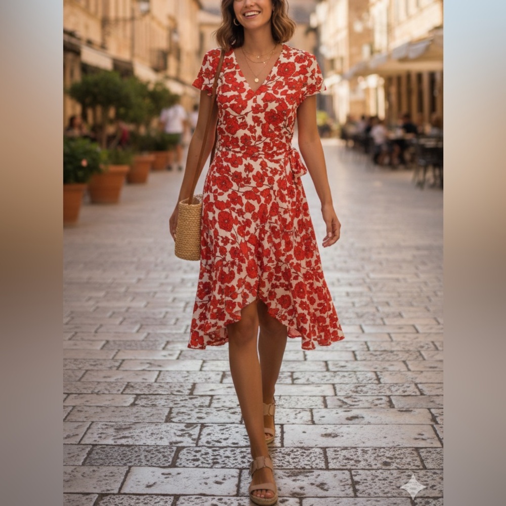 Bardot "Fiesta" Poppy Floral Faux Wrap Dress